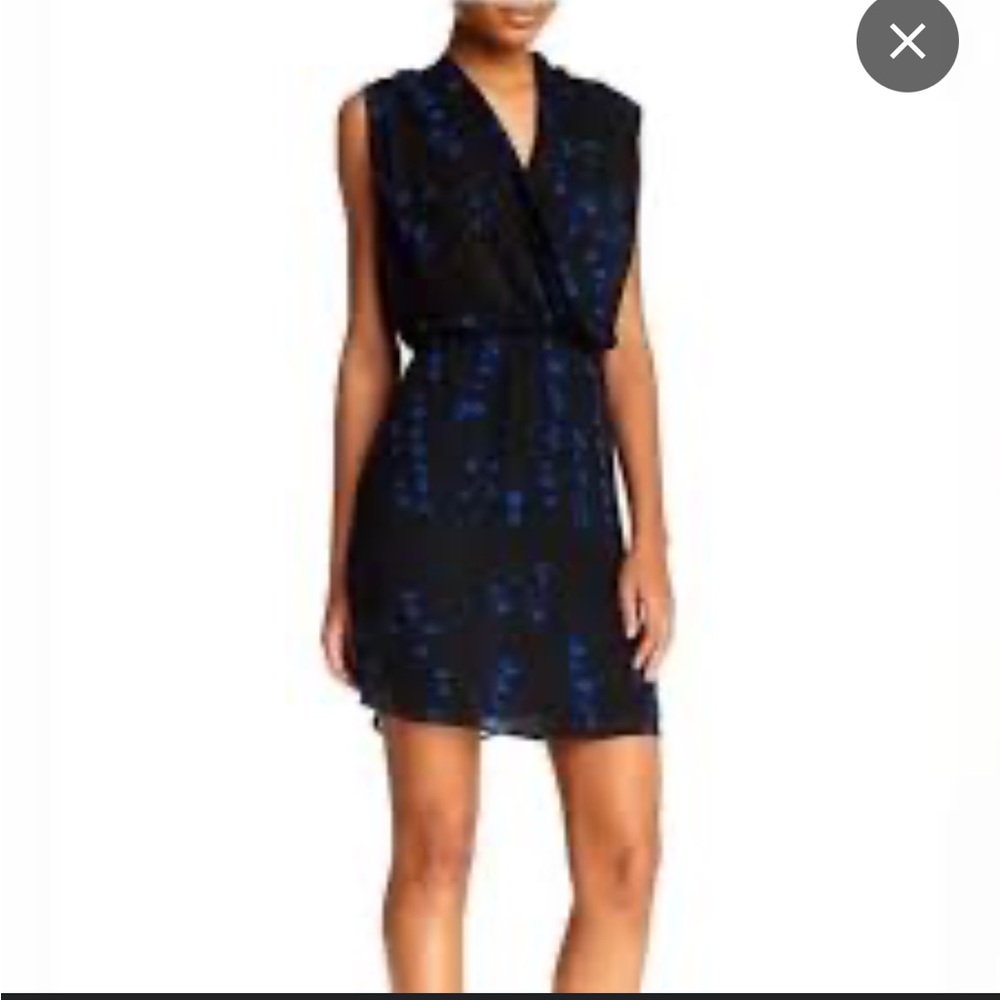 Beautiful Parker Gamma Blue Plasma Surplice Mini Dress!